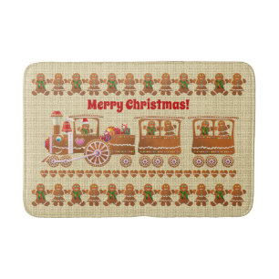Gingerbread Cookies' Christmas Party Bath Mat