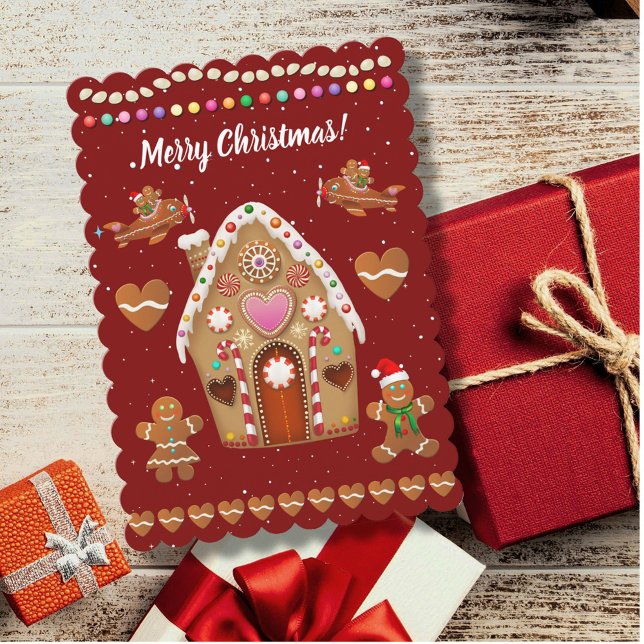 Gingerbread Cookies Christmas Party Holiday Card (Gingerbread House Christmas Card)