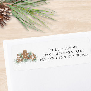 Gingerbread Cookies Christmas Return Address Label