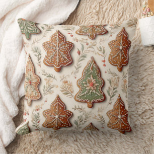 Gingerbread Cookies - Christmas Trees & Stars Cushion