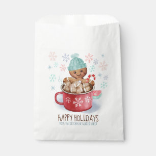Gingerbread Cookies & Cocoa Happy Holidays  Favour Bag