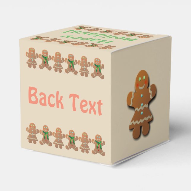Gingerbread Cookies Dancing Favour Box (Back Side)