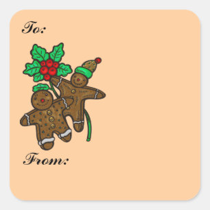 Gingerbread Cookies Gift Tag Sticker