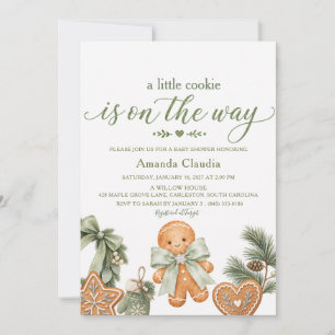 Gingerbread Cookies Green Baby Shower\ Invitation