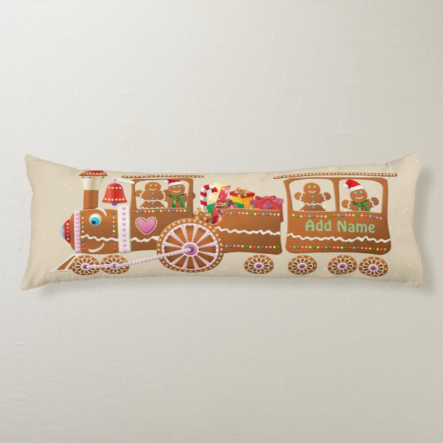 Gingerbread Cookies' Happy Train Body Cushion (Front)