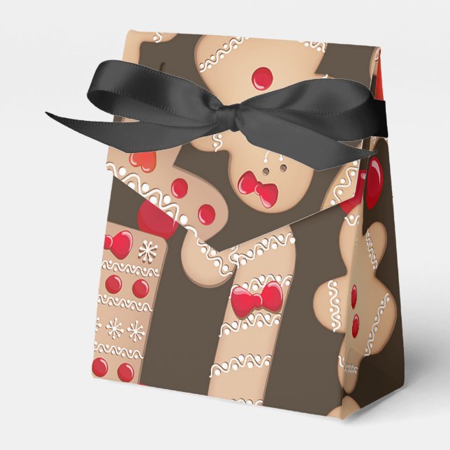 Gingerbread Cookies Holiday Cookie Exchange Party Favour Box (Front Side)