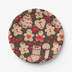 Gingerbread Cookies Holiday Cookie Exchange Party Paper Plate