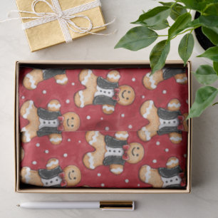 Gingerbread Cookies in Tuxedos Christmas Tissue Paper