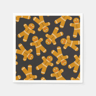 Gingerbread Cookies on black  Napkin