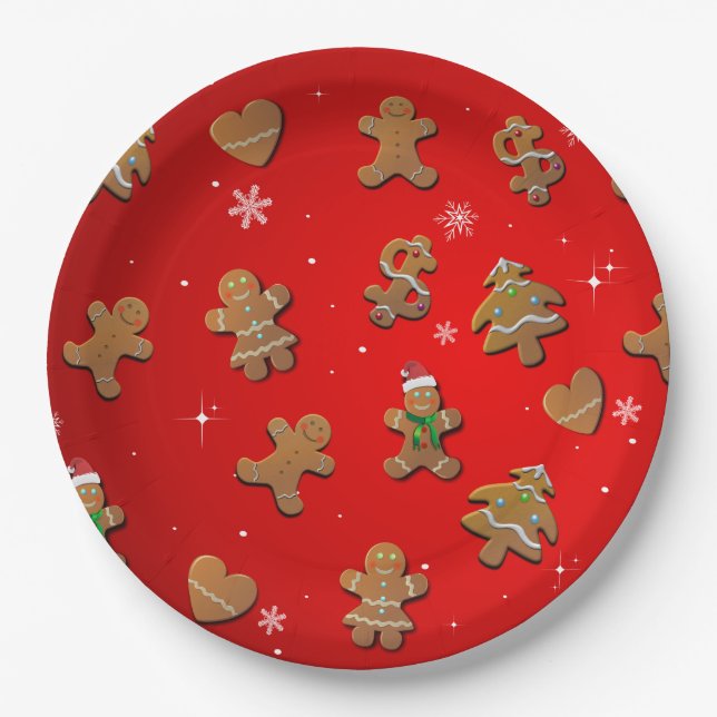 Gingerbread Cookies Paper Plate (Front)