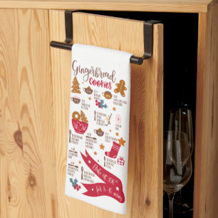 Gingerbread Cookies Recipe Tea Towel