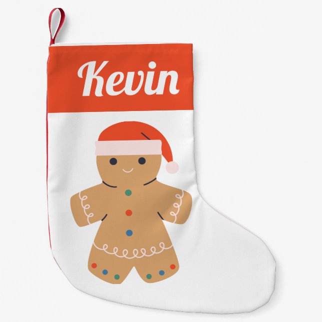 Gingerbread Cookies Small Christmas Stocking (Front)