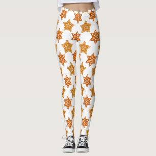 Gingerbread cookies stars Christmas Leggings