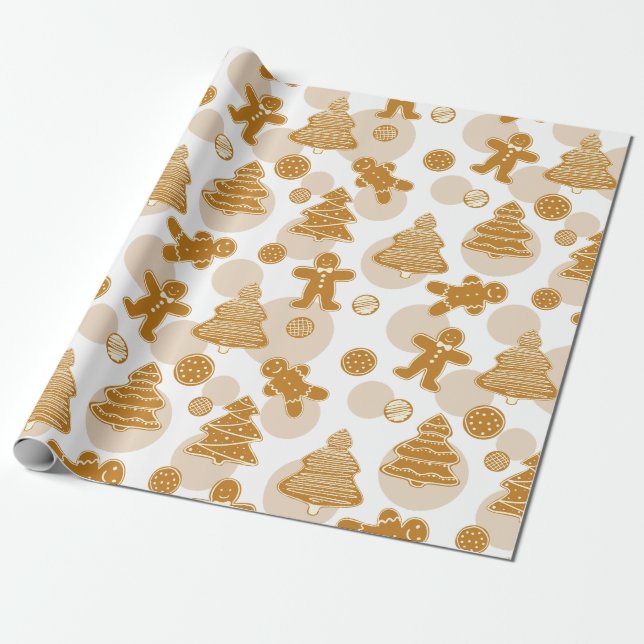 Gingerbread Cookies Wrapping Paper (Unrolled)