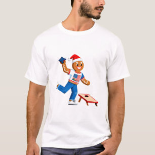 Gingerbread Cornhole Christmas 2026 Holiday Tailga T-Shirt