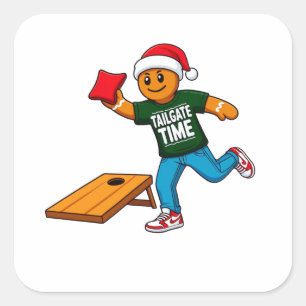  Gingerbread Cornhole Christmas Sport Holiday   Square Sticker
