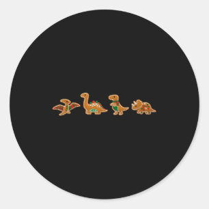 Gingerbread Costume Dinosaur Christmas Cookie Baki Classic Round Sticker