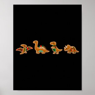 Gingerbread Costume Dinosaur Christmas Cookie Baki Poster