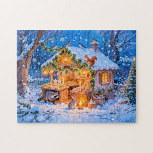 Gingerbread Cottage in the Snow Jigsaw Puzzle