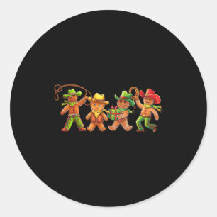 Gingerbread Cowboy Christmas Cookie Baker Western Classic Round Sticker