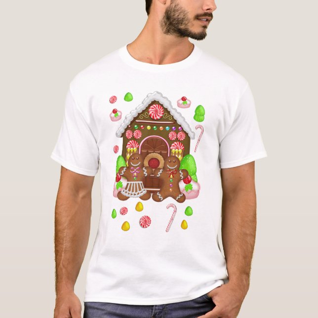 Gingerbread Crazy Men's T Shirt, Christmas T T-Shirt (Front)