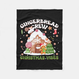 Gingerbread Crew Christmas Vibes Gingerbread Famil Fleece Blanket