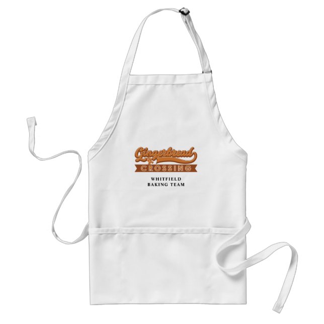 Gingerbread Crossing Christmas Holiday Baking Team Standard Apron (Front)