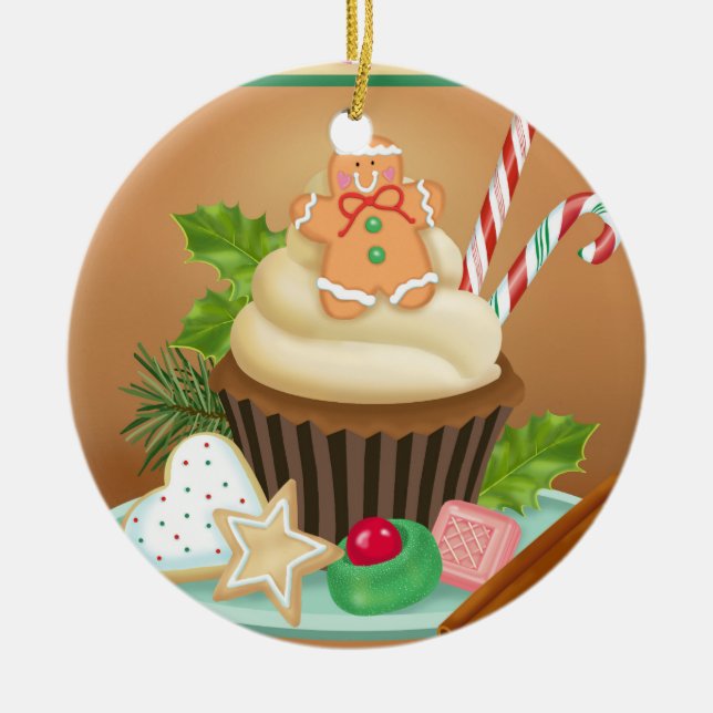 Gingerbread Cupcake Ornament (Front)