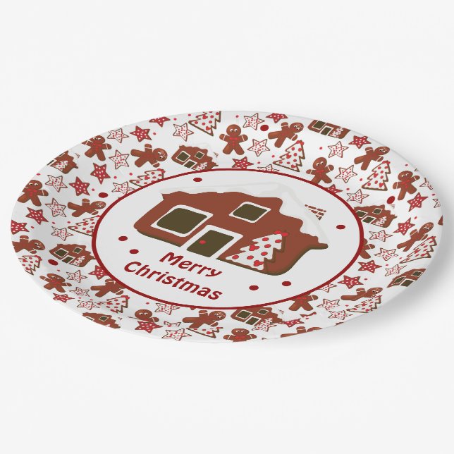 Gingerbread Custom  Paper Plate (Angled)