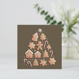Gingerbread Cute Christmas Tree Winter Baker Holiday Card