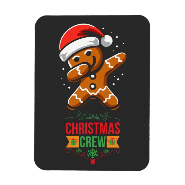 Gingerbread Dabbing Christmas Magnet (Vertical)