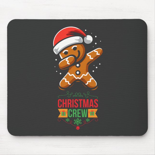 Gingerbread Dabbing Christmas Mouse Pad (Front)