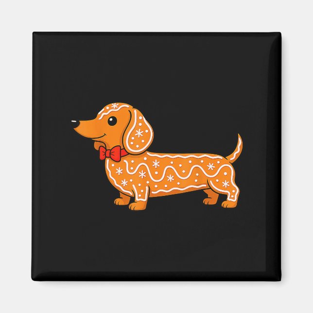 Gingerbread Dachshund Christmas Cute Weiner Dog  Magnet (Front)