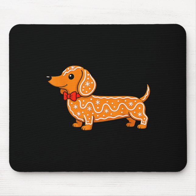 Gingerbread Dachshund Christmas Cute Weiner Dog  Mouse Pad (Front)