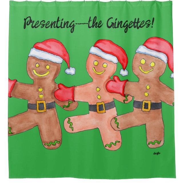 Gingerbread Dancers Shower Curtain (Front)
