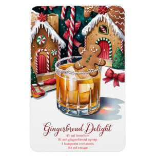 Gingerbread Delight Holiday Cocktail Recipe Magnet