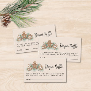 Gingerbread Diaper Raffle Baby Shower Enclosure Card