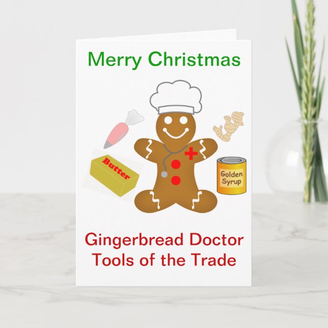 Gingerbread Doctor Tools of the Trade Holiday Card (Front)
