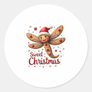 Gingerbread Dragonfly Classic Round Sticker