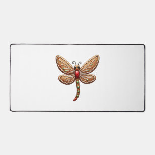 Gingerbread Dragonfly Desk Mat