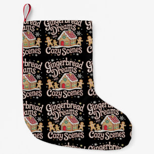 Gingerbread Dreams And Cosy Scenes Christmas Xmas Small Christmas Stocking