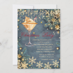 Gingerbread Drink Branches,Confetti Christmas  Invitation