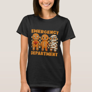Gingerbread Emergency Department Christmas Nurse D T-Shirt