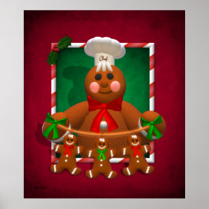 Gingerbread Family: Funny Baker Poster