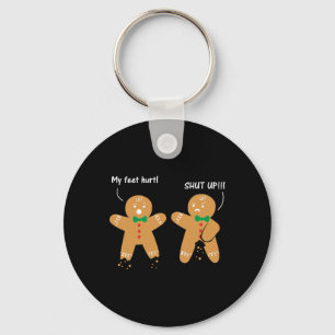 Gingerbread Feet Hurt Sarcastic Cookie Fun Christm Key Ring