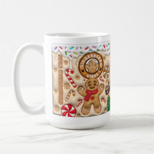 Gingerbread Festive Holiday Ceramic Cup, Christmas Coffee Mug
