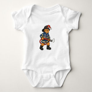 Gingerbread Firefighter Christmas 2026 Holiday Baby Bodysuit