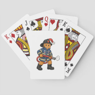 Gingerbread Firefighter Christmas 2026 Holiday Playing Cards