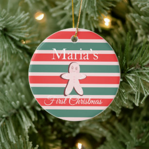 Gingerbread First Christmas Merry Christmas Ceramic Ornament