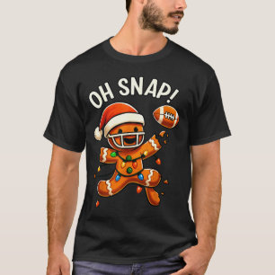 Gingerbread Football Oh Snap Christmas Lights Desi T-Shirt